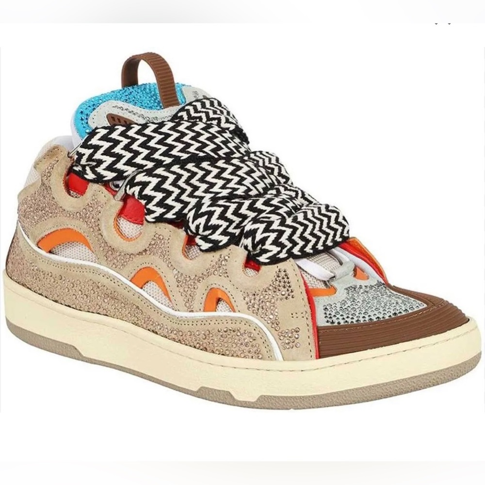 LANVIN Swarovski Lace-Up Curb Sneakers limited edition, made only few si…